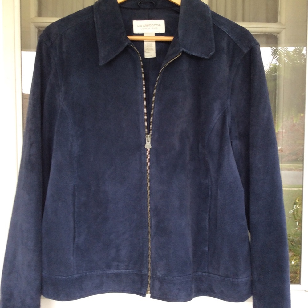 Liz Claiborne Navy Suede Jacket!